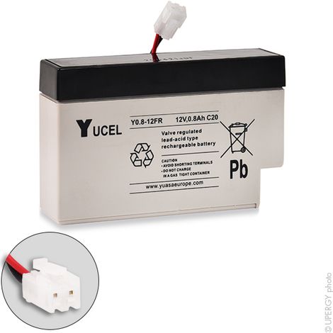 Yucel - Batterie plomb AGM YUCEL Y0.8-12FR 12V 0.8Ah JST