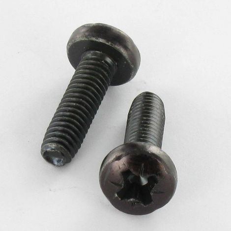 Vis autotaraudeuse tête cylindrique bombée large M3X10 Pozi N°1 Acier zingué noir microvis - 10 pièces (1/2)