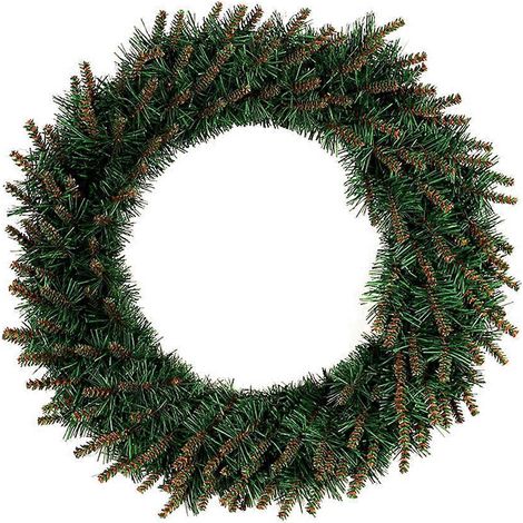30 cm künstlicher Weihnachtskranz aus Kiefernholz mit gelbem Kopf und LED-Beleuchtung aus PVC für die Weihnachtsdekoration zu Hause, an Wänden, Türen und Fenstern (ohne Batterie)-30cm (1/2)