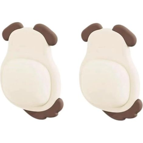2 Silikon-Türstopper und Wandschoner, 14 mm dick, mit Katzen-, Hunde-, Panda- und Pinguinmotiven, Türgriff- und Tischeckenschoner im Hunde-Stil (1/4)