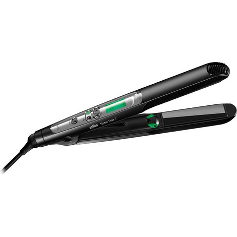 Braun Satin Hair 7 BRST710E, SensoCare, Piastra Lisciante con Rivestimento in Ceramica, Tecnologia IONTEC Anti-Crespo, 15 Temperature, Multi-voltaggio, Nero (1/5)