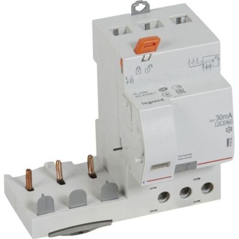 Bloc différentiel adaptable à vis DX³ pour disjoncteur 1 module par pôle - 3P 400V - 63A - typeF 30mA - LEGRAND