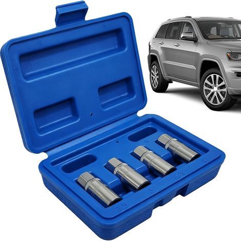 Kit D'Extraction 4 Pièces Démontage Universel 6,35 mm Jeu d'Extracteurs de Vis - Pour Voiture Endommagée, Mécanique Auto, Entretien, Garage, Réparation, Dépannage (1/5)