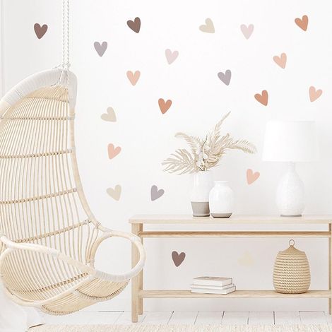 Adesivi murali per la cameretta dei bambini - cuori in stile boho