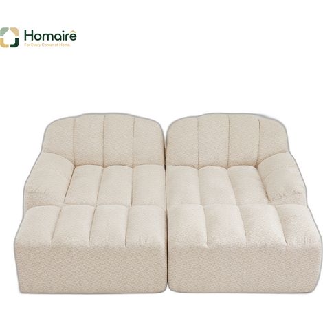 Canapé modulable en polaire multicolore avec accoudoirs 210 x 165 x 79 cm HOMAIRE (1/5)