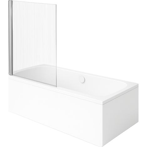 Baignoire droite VILLEROY & BOCH Architectura 170 x 70 cm Blanc + Pare bain gauche AURYS Raywall chromé