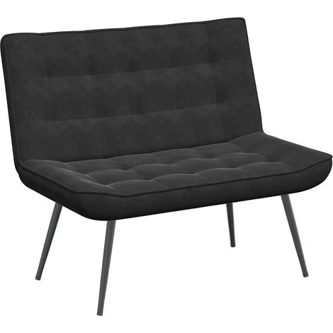 vidaXL Banc noir 110x74x84 cm velours