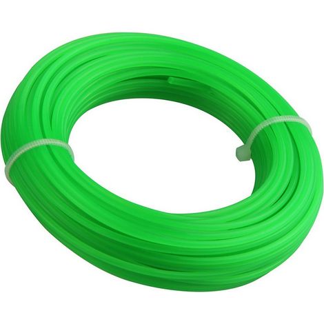 Quadratischer Trimmerfaden 2 mm x 15 m grün NYLON 6, hohe Haltbarkeit und effizientes Schneiden