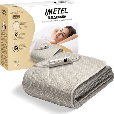 Imetec Scaldasonno Singolo Tessuto Anallergico Trapuntato 150x80cm Made in Italy (1/5)