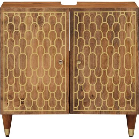 Meubles de Rangement,Armoire lavabo de salle de bain bois massif de manguier CFW726190 (1/5)