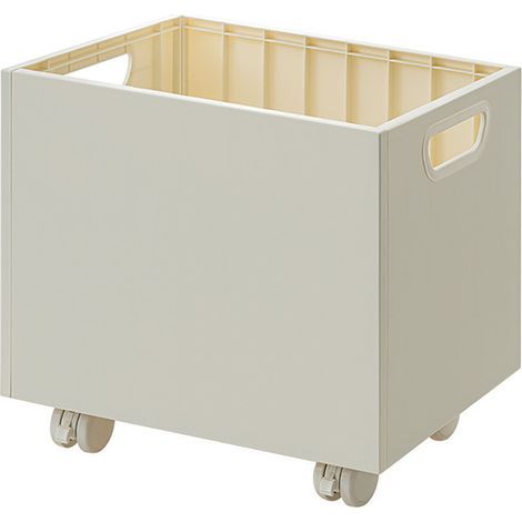 Boîte de rangement pour livres avec double poignée latérale, empilable, supportant une charge de 50 kg, multifonctionnelle, avec roulettes. (1/5)