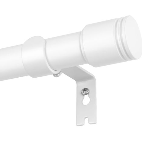 Tringle à Rideau Blanc - 1 Pièce - Métal Extensible - Réglable 80 à 148 cm - Pour Salon et Chambre - Diamètre 25 mm (1/5)