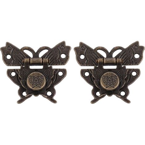 Fermoir papillon antique en alliage de zinc, 2 pièces (1/5)
