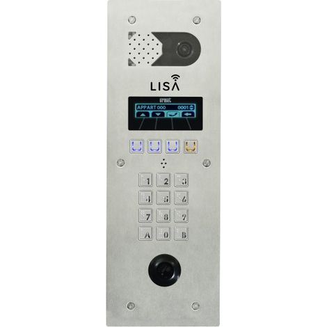 Urmet – Platine de noms LISA 2 lignes inox – Protection interphone – Fixation murale – Compatible visiophone et sonnette