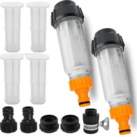 Lot de 2 filtres à eau pour tuyau d’arrosage, pompe jardin, nettoyeur haute pression et camping-car