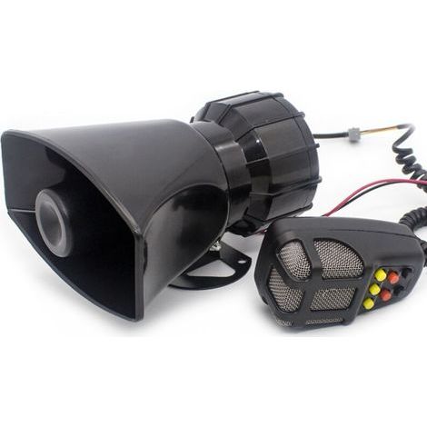 7 sons fort avertissement de voiture alarme Police feu sirène klaxon haut-parleur avec télécommande marron 12 V 100 W 1 pièce (1/4)