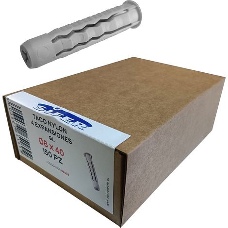 Sifer Nylondübel SX 4 Erweiterungen 8x40 Box 150 Einheiten