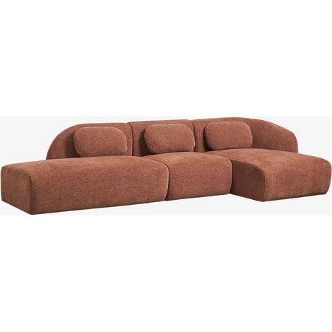 Divano modulare chaise longue destro a 3 pezzi con divano sinistro in ciniglia Coquette SKLUM