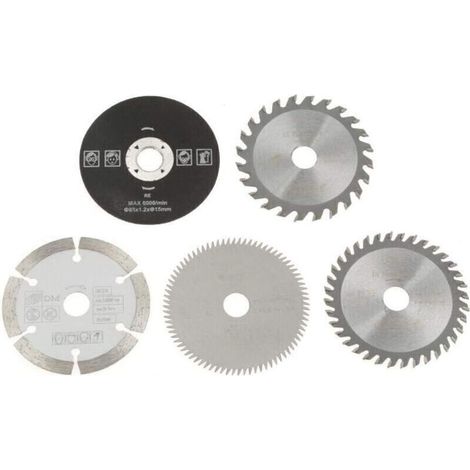 Saw Blades - 5-piece set of 15mm inner diameter, 85mm carbide-tipped circular saw blades for cutting tools. (1/4)