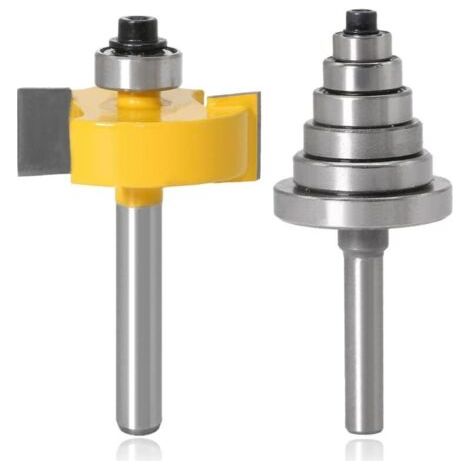 Pair Fraise à Rainurer 8mm pour Défonceuse - Outil de Menuiserie avec Roulements Réglables pour Travail Bois Précis (1/5)