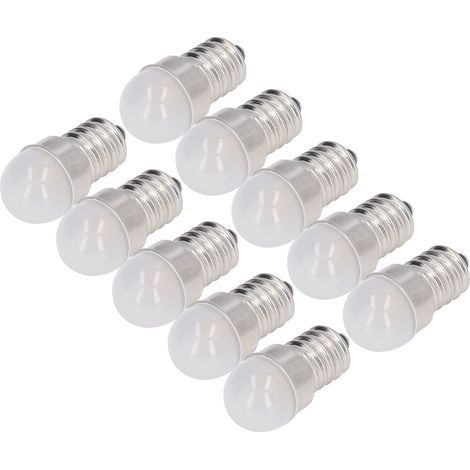 Lot de 10 ampoules E14 verre blanc chaud 24V, homologuées CE+ROHS, idéales pour suspensions, plafonniers, appliques et lampes de table. (1/5)