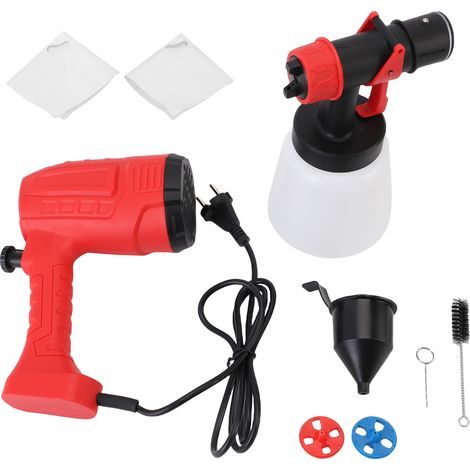 Lightweight 20oz electric paint gun with 2 nozzles, 3 patterns, EU plug 220V (1/5)