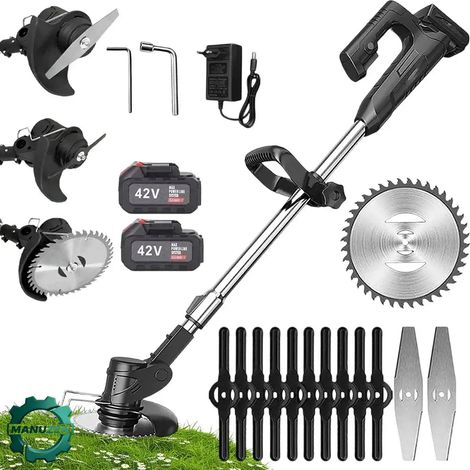 Manuzen - Coupe-bordures sans fil – tête 90° et 2 batteries (1/3)