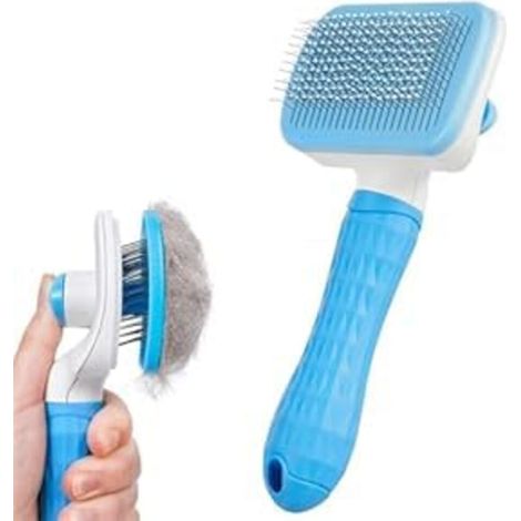 Brosse auto nettoyante pour animaux brosse anti mue pour chiens et chats démêlage des nœuds élimination des poils morts et massage (1/5)