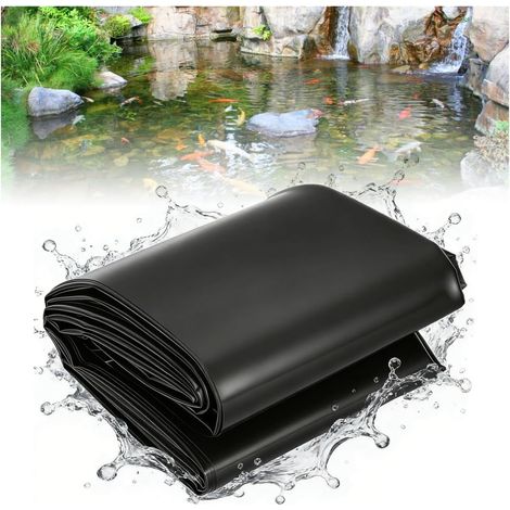 1 Bâche pour bassin 4x6m Noir 0,5mm PEHD Résistant UV Pour étang et paysage (1/5)
