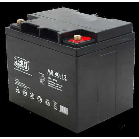 Batería MegaBat MB 40-12 para sistema UPS, de plomo-ácido sellada (VRLA), 12 V, 40 Ah.