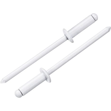 100 Pièces Rivets Aveugles En Aluminium 3.2 x 10 mm Prise En Aluminium Et Mandrin En Acier, Rivets Fendus À Tête Bombée Pour Métal, Meubles, Automobile, Blanc (1/5)