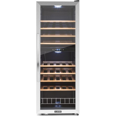 Klarstein Nevera para vinos Vinamour 54 Duo, 2 zonas, 148 litros, 54 botellas, pantalla táctil