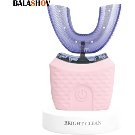 Brosse à dents électrique sonique automatique intelligente à 360 degrés, étanche à l'eau dans la bouche, attelle à dents en Silicone pour adulte (1/4)