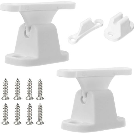 2 Sets Bloc Porte Camping Car et Caravane Loquet de Porte de Soute Carré Blanc avec 8 Vis Accessoires Camping Car pour Porte de (1/5)