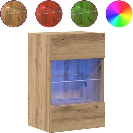 Maison Exclusive - Mobili da parete con luci LED per TV 2pz Rovere Artigianale 40x30x60,5cm