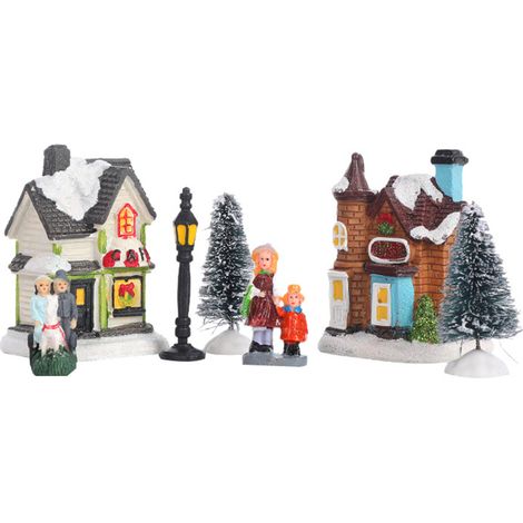 Village de Noël lumineux - Maison décorative de Noël avec éclairage, coffret de décoration (1 lot de figurines) (1/5)