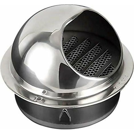 Sortie d'air Murale, Sortie d'air en Acier Inoxydable Hotte Mur Exterieur Exterieur Capuchon Pare-Pluie Capuchon De Ventilation Spherique Couvercle De Ventilation Cuisine 150mm (1/4)