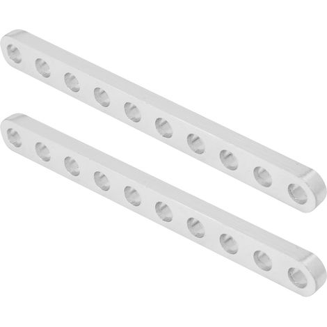 Paire de profilés plats en aluminium à 10 trous pour robot, 4 x 8 x 80 mm, réf. 3102-0010-0080 (1/5)