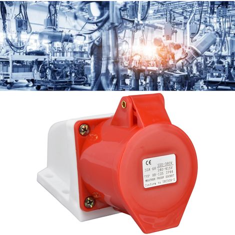 Prise industrielle CMS 4 broches/5 broches 16 A/32 A, connecteur CEE rouge, IP44HR-125 (1/5)