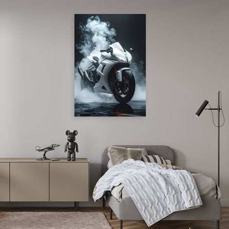 Wandbild Weißes Sportmotorrad 40x60 (1/4)