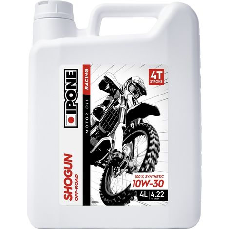 Aceite sintético para motocicletas todoterreno Ipone Shogun 10W30 4L para cross y enduro