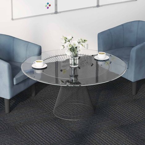 vidaXL Carreau de tapis Gris moyen avec des rayures 50 x 50 cm 36 pcs (1/5)