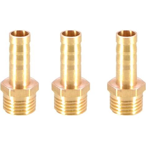Lot de 3 raccords de tuyau cannelés en laiton 8 mm vers 6,35 mm mâle BSP fileté adaptateur de tuyau (1/3)