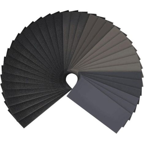 Papier abrasif, grain 120 à 3000 assorti, humide ou sec, polissage automobile, finition de meubles en bois (84 PCS) (1/4)