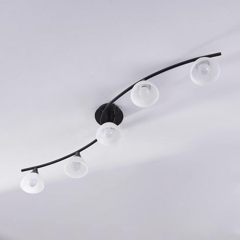 [NEUWERTIG] B-Ware Lindby Deckenlampe Pendelleuchte Leuchte Della Schwarz Gold Glas Metall
