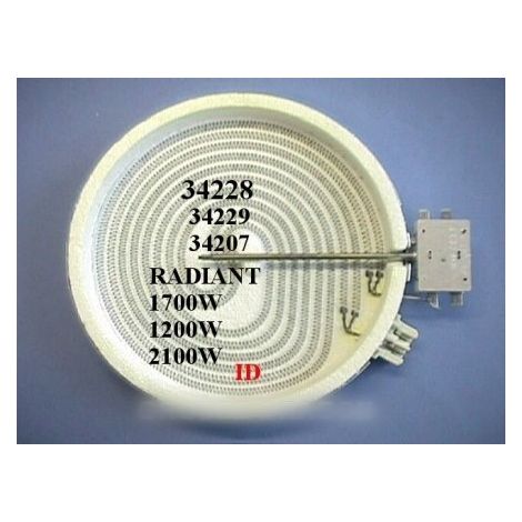 Plaque radiant ø 145r-230v 1200w pour Plaque de cuisson Multi-marques 34229
