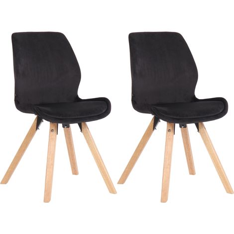 Lot de 2 chaises de salle à manger Luna Noir Velours (1/5)