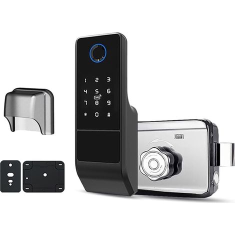 Serrure Porte Intelligente Étanche Wifi Mot de Passe Numérique Double Empreinte Digitale pour Porte Extérieure (1/4)