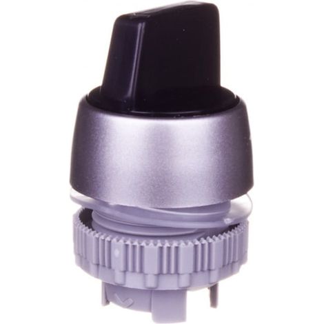 3-Positionen-Schalter, Drehknopf 22 mm, schwarz, 2Z, Rückstellknopf SP22-P3-CZ-20