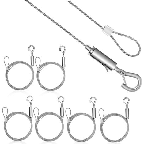 Lot de 6 cordons suspension pour tableaux en acier inoxydable haute (1/5)